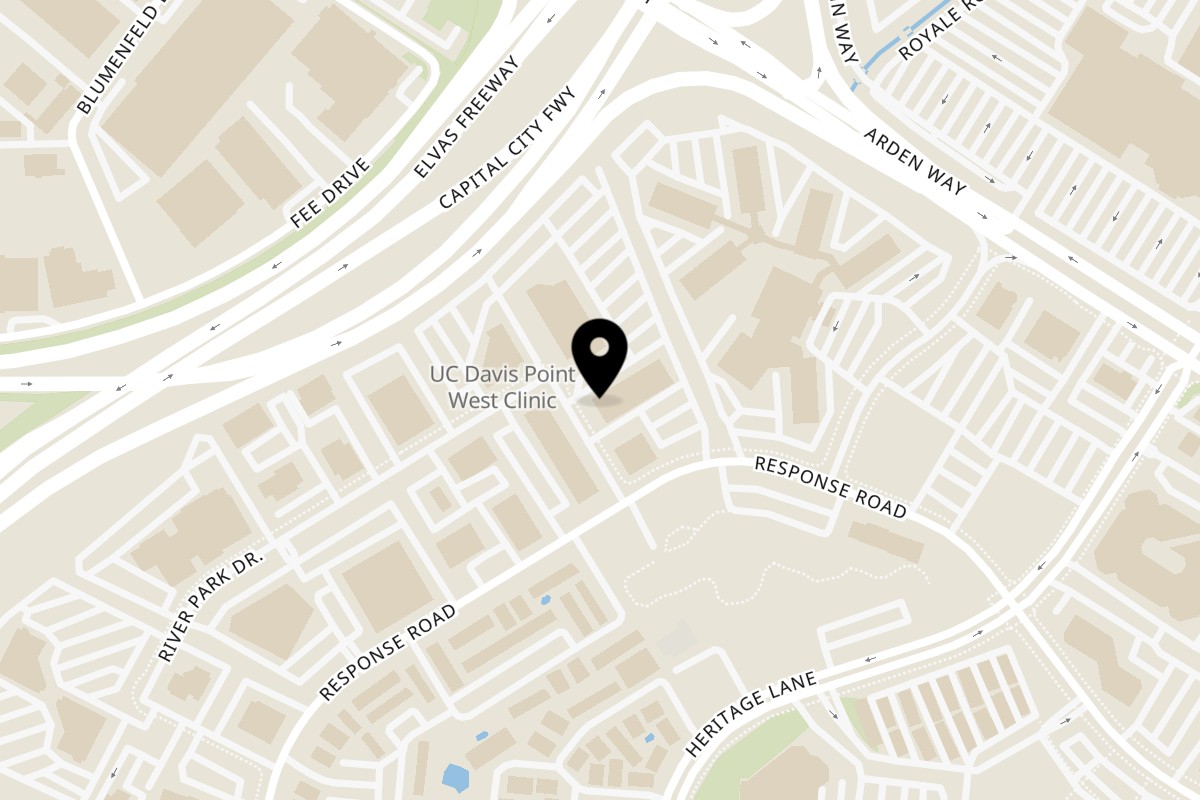 Map showing the location of The Sandwich Spot Pointwest on 1555 River Park Dr #100a in Sacramento